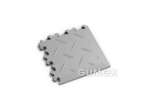Nábehový roh FORTELOCK 2016 k dlaždici FORTELOCK, hrúbka 7mm, 140x140mm, 92°ShA, dezén diamant, PVC, sivý
